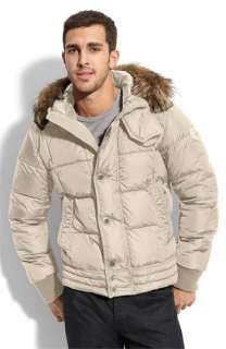 Moncler Ribera Quilted Down Jacket with Genuine Coyote Fur Trim 