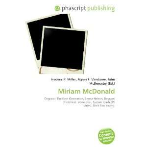  Miriam McDonald (9786133789111) Books