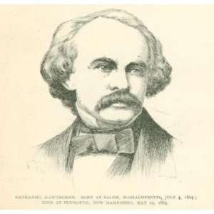  1898 Author Nathaniel Hawthorne in Salem Custom House 