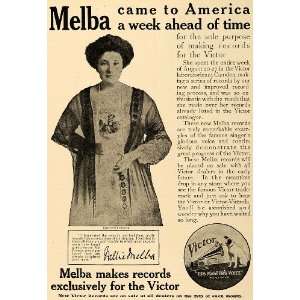  1910 Ad Nellie Melba Opera Singer Makes Victor Records 