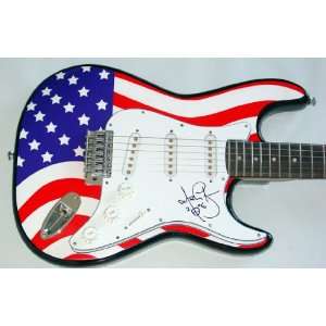 Nils Lofgren Autographed Signed USA Flag Guitar & Proof