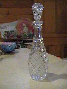 Lead Crystal Decanter W/Frosted Etched Rose 14 3/4  