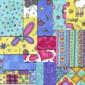 OODLES OF POODLES Quilt Squares MODA Fabric CHARMS  