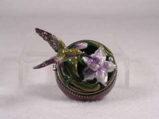 Welforth Hummingbird Trinket Box With Flower  Magnetic Close #J 078 