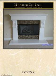 Covina Fireplace Mantel (mantle) Surround GYPSUM precast mantels 