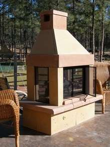 Mirage Stone Outdoor Open Gas Fireplace   Copper/Tan  