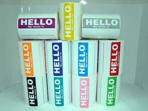   Listing is for 50 BLACK Hello My Name Is Name Tag Labels Stickers