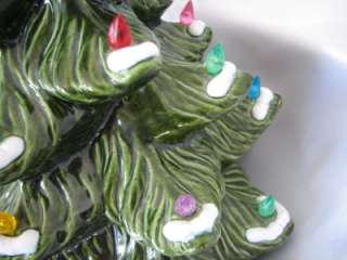 Vtg Ceramic Lighted Christmas Tree ~California Mold~ Flocked  
