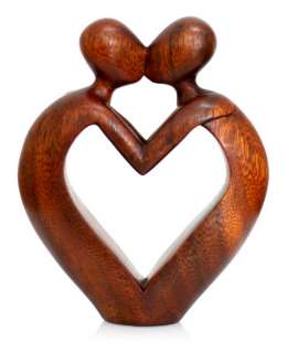 SWEET LOVES KISS Handmade WOOD Sculpture ABSTRACT ART Sculpture 