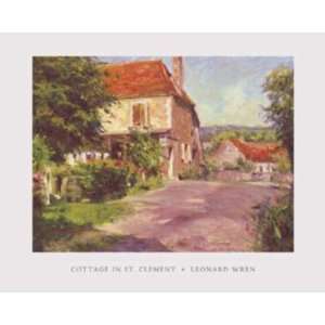 Leonard Wren   Cottage In St. Clement Size 16x12 by Leonard Wren Art 