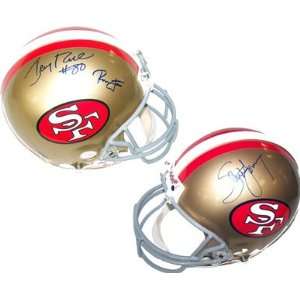  Jerry Rice & Steve Young Autographed Helmet   Ronnie Lott 