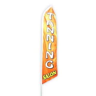 Tanning 15 FT Swooper Feather Flutter Flag Banner Sign with Ground 