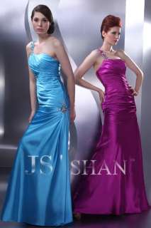   &Purple Satin One Shoulder Sexy Formal Party Ball Prom Evening Dress