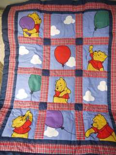 Disney Winnie The Pooh 4 Pc Nursery BALLOON PLAY Baby Boy Crib Bedding 