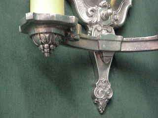 PAIR c. 1920 FRENCH SCONCES ~ SILVER  