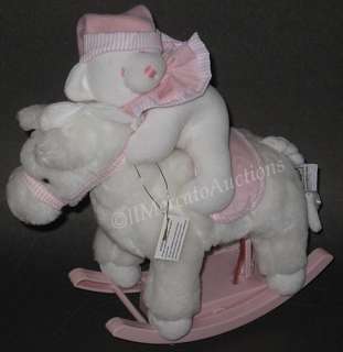 BABY GANZ Plush Musical Rocking Horse 12 Stuffed Childs Toy Pink 