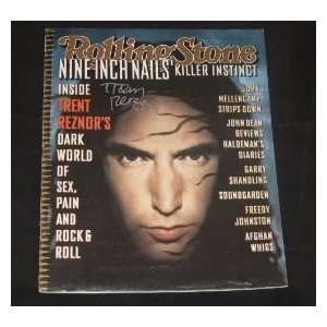 Trent Reznor NIN   Hand Signed Autographed Magazine 09/08/94