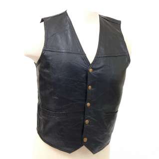 Genuine Leather Vest Motorcycle or Dress Inside Chest Pocket 2 Outside 