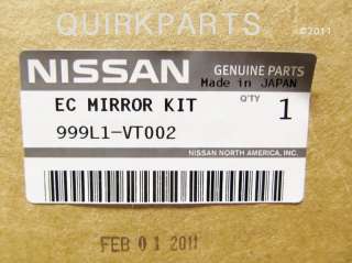   view mirror kit genuine oem genuine nissan part number 999l1 vt002