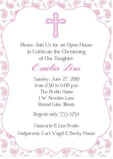 Baptism or First Holy Communion Invitations   Girl  