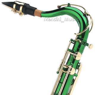 NEW STUDENT GREEN LACQUER TENOR SAXOPHONE SAX+$39 TUNER  