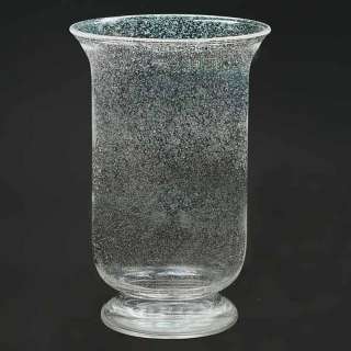 Hurricane Bubble Flared Glass Pillar Candle Holder Vase  