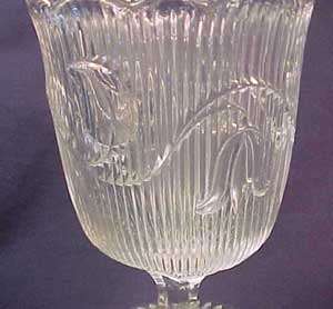 Flint Bellflower Early Amer. Pattern Glass Spoon Holder  
