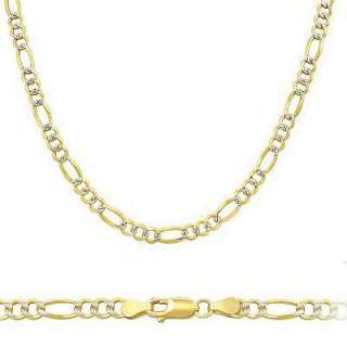 14k Two Tone Gold Figaro Link Chain Necklace 2.5mm 20  