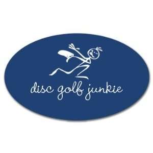 Disc Golf Junkie Sticker Custom 3x5 inch Oval Sticker