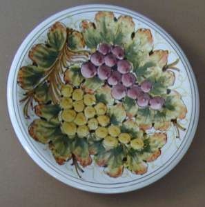 Plate Italian Handpainted Ceramic Grapes 27 cm 10.5  