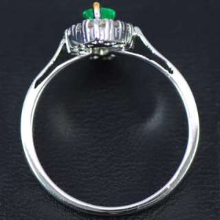   Gold Natural Top Green Emerald Diamond Ladies Engagement Ring $  