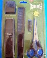 Hair and Beard Trimmer Grooming Trimmer Comb Scissors  