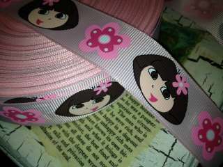 Dora the Explorer PINK Grosgrain Ribbon Bows Sold by the YARD  