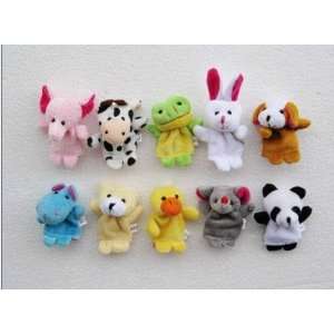 com who baby toy finger puppet telling props animal panda cattle duck 