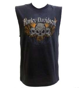 Harley Davidson Las Vegas Dealer T Shirt Tank Top Skulls Black MEDIUM 