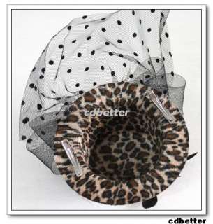   Lady Party Fashion Leopard Print Mini Clip Hats Fascinators Headdress