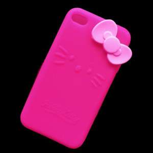 Pink Hello Kitty Silicone Cover Case For iphone 4 4G  