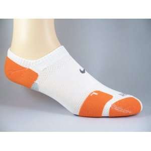  Nike Elite Cushioned Running Socks White Orange Large 1 