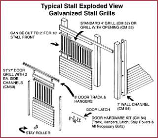 HORSE BARN STALL FRONTS GALVANIZED DOORS, 12 Ft. STALLS  