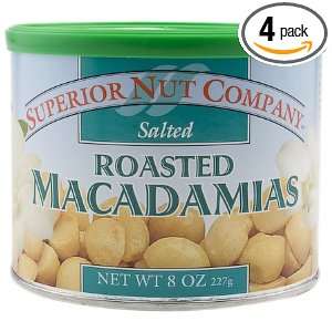 Superior Nut Roasted Macadamias, 8 Ounce Cans (Pack of 4)  