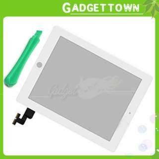 WHite Apple iPad 2 Touch Screen Glass Digitizer + Tools  