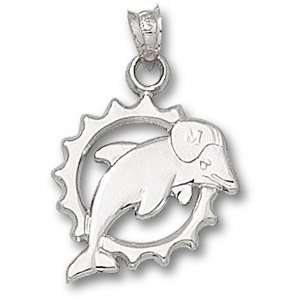 LogoArt Miami Dolphins 5/8 Inch X 5/8 Inch Sterling Silver Pendant