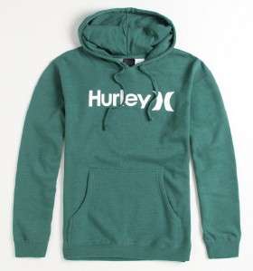 Hurley One & Only Mens Green Pullover Hoodie Fleece Sweatshirt Jacket 