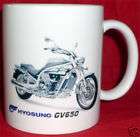 motorcycle coffee mug hyosung gv650 efi silver expedited shipping 
