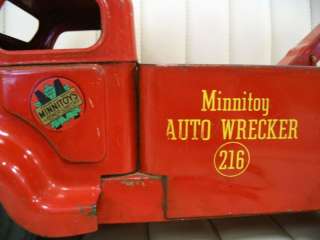 1950 OTACO MINNITOY Wrecker Tow Truck Steel Toy RARE  