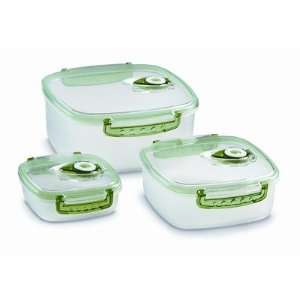  Fresh Vac Food Storage Containers   3 Piece Square (Clear 