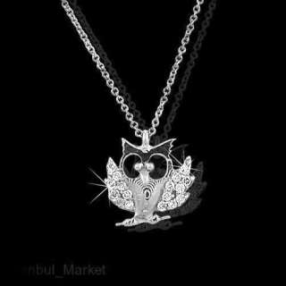 EROS DIAMONDS 18K White Gold Diamond Owl Necklace  