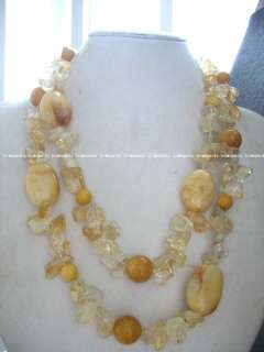 charming 45 nature citrine and yellow jade necklace  