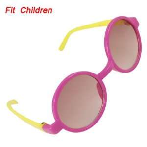  Como Round Lens Fuchsia Full Rim Yellow Arm Sunglasses for 