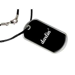  Darlin   Darling Southern   Military Dog Tag Black Satin 